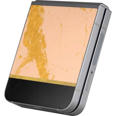 Pink Gold and Black Marble Galaxy Z Flip6 Skin